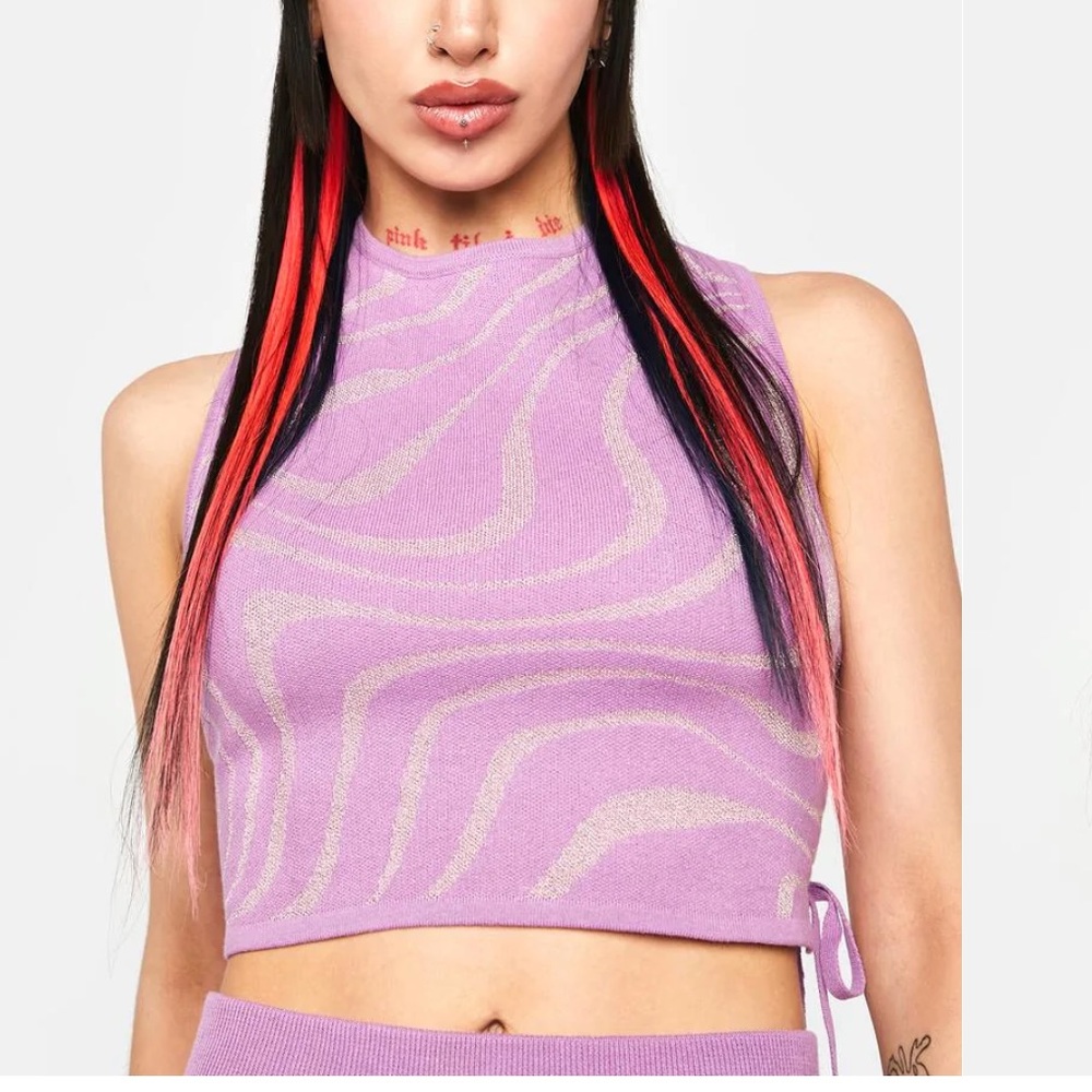 Another Girl Tie Side Knit Top